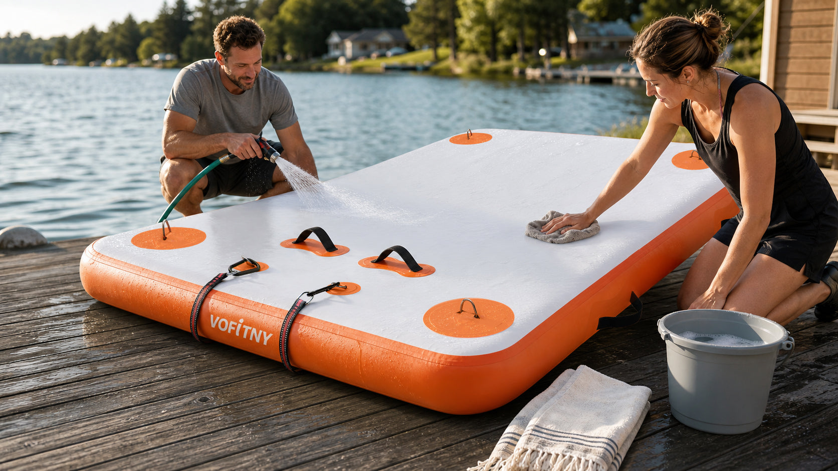 How to Clean, Dry, and Store an Inflatable Floating Dock