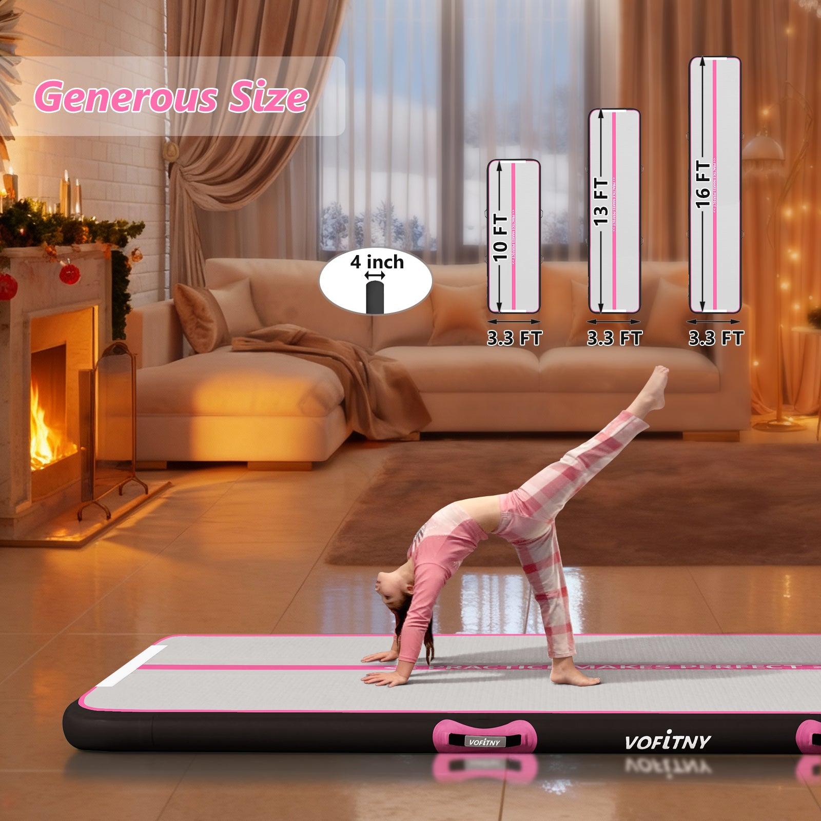 VOFiTNY Premium Gymnastics Air Track -Midnight Rose