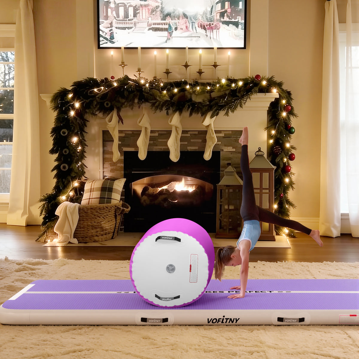 VOFiTNY Gymnastics Air Mat - Lavender/Mint