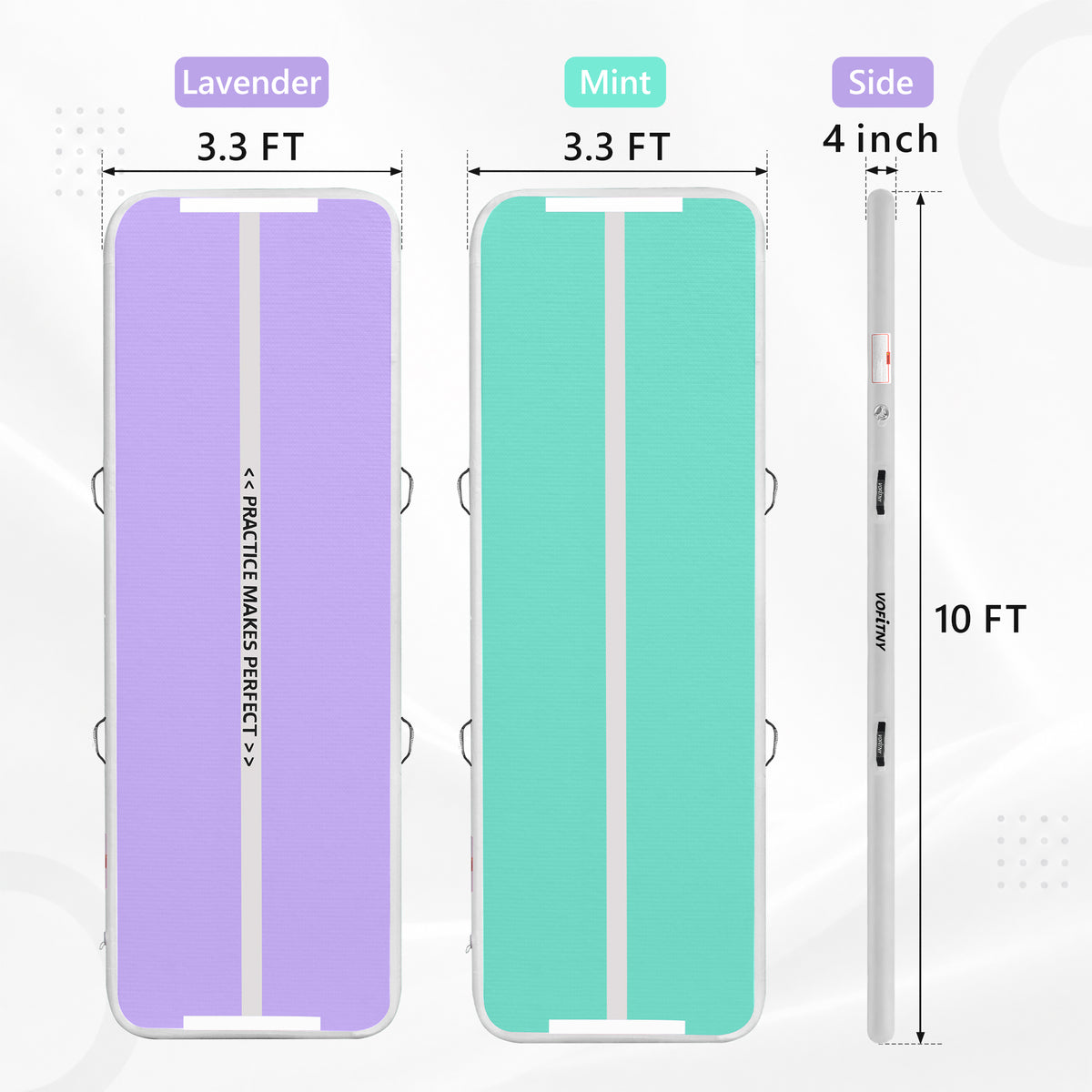 VOFiTNY Gymnastics Air Mat - Lavender/Mint