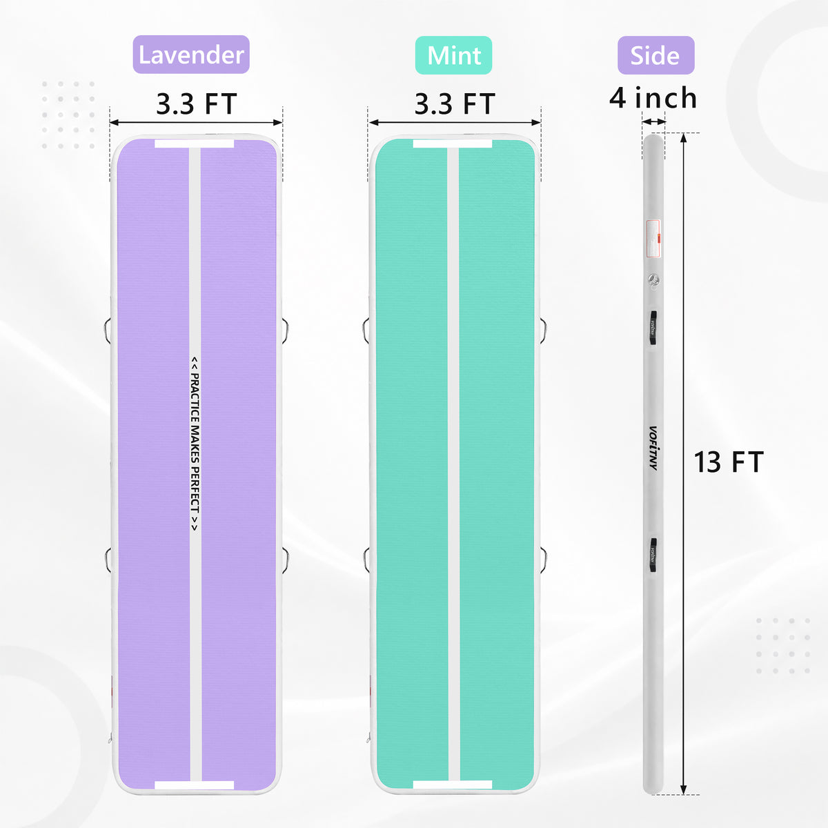 VOFiTNY Gymnastics Air Mat - Lavender/Mint