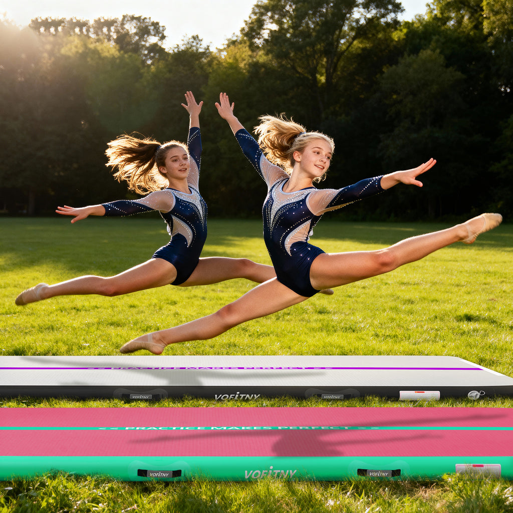 VOFiTNY Premium Gymnastics Air Track -Mint Rose