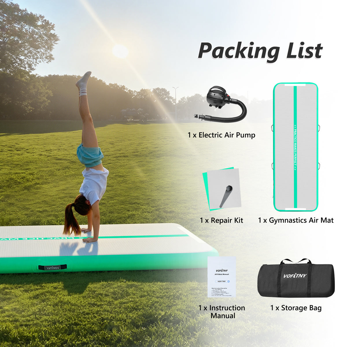 VOFiTNY Gymnastics Air Mat - Green