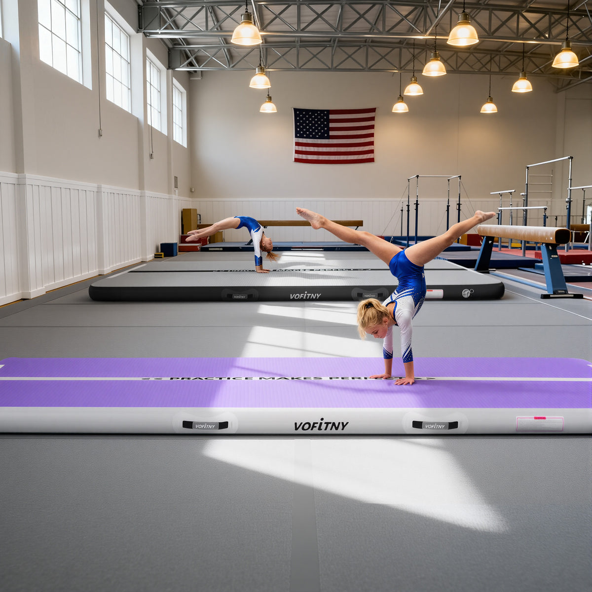 VOFiTNY Gymnastics Air Mat - Lavender/Mint