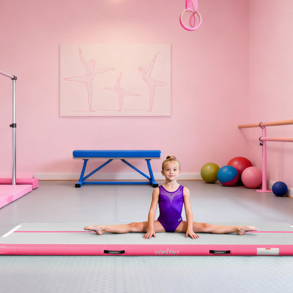 VOFiTNY All Purpose Gymnastics Mat 6.6/10/13/16/20 ft Sturdy Inflatable Tumble Track for Home/Gym