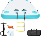 VOFiTNY Premium Inflatable Floating Dock - Aqua Glow