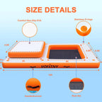VOFiTNY Luxe 2-in-1 Inflatable Floating Dock & Lounge - Sunburst Orange