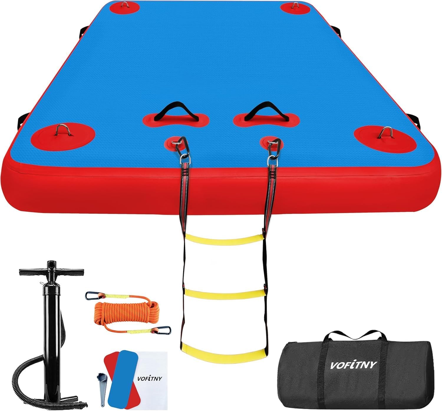 VOFiTNY Premium Inflatable Floating Dock - Mariner Crimson