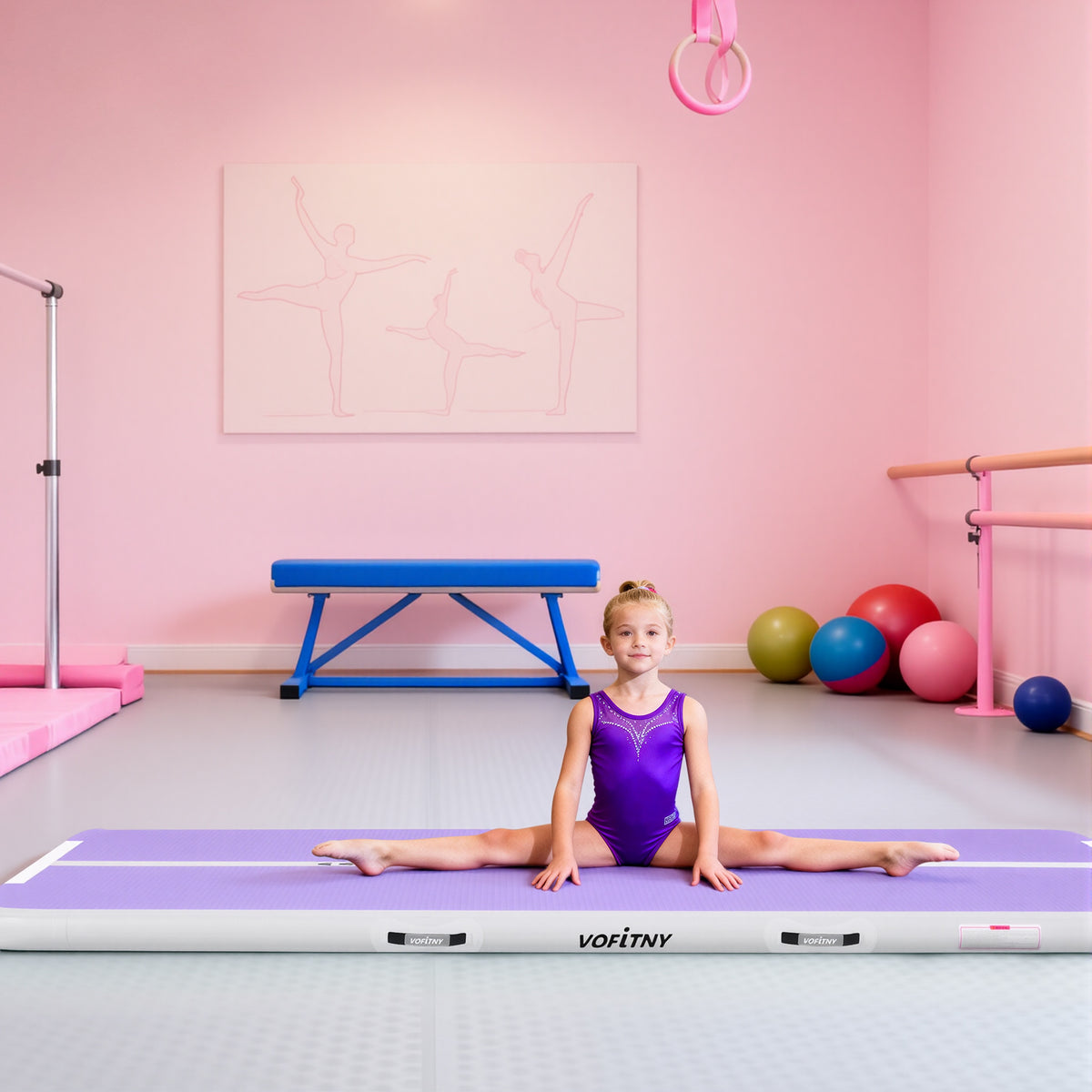 VOFiTNY Gymnastics Air Mat - Lavender/Mint