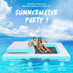 VOFiTNY Luxe 2-in-1 Inflatable Floating Dock & Lounge - Aqua Glow