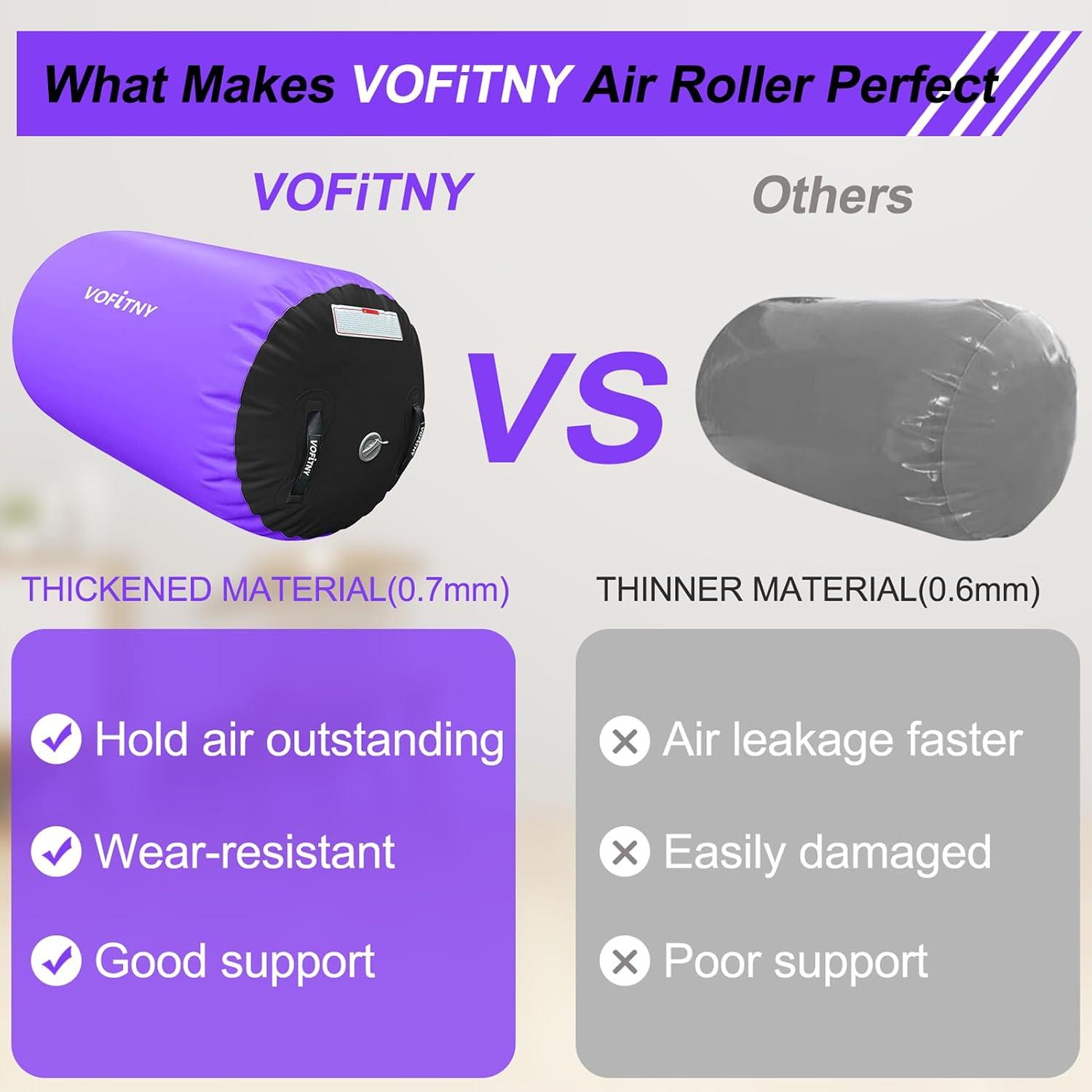 VOFiTNY Premium Gymnastics Air Roller - Royal Violet