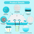 VOFiTNY Premium Inflatable Floating Dock - Aqua Glow