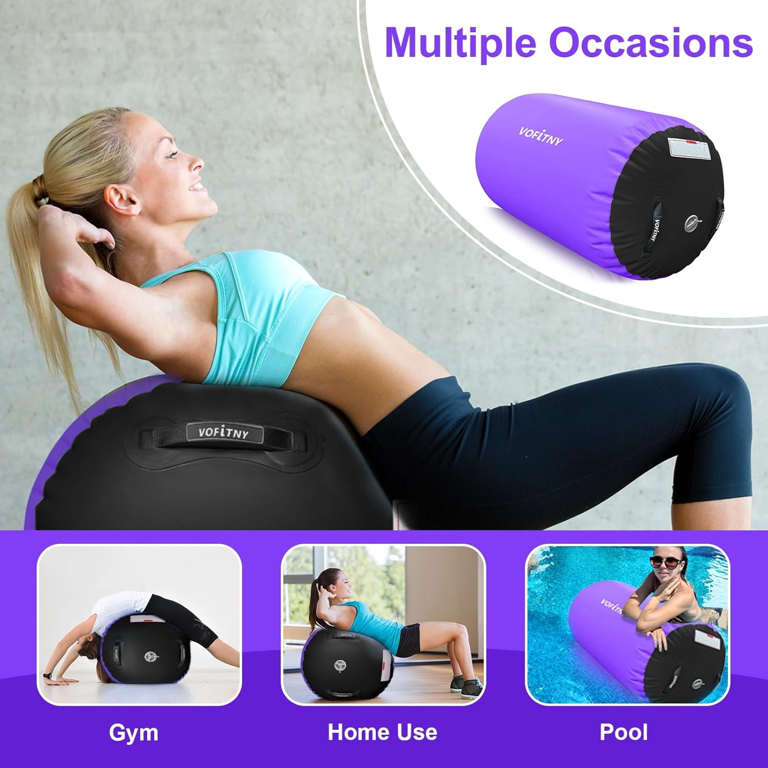 VOFiTNY Premium Gymnastics Air Roller - Royal Violet