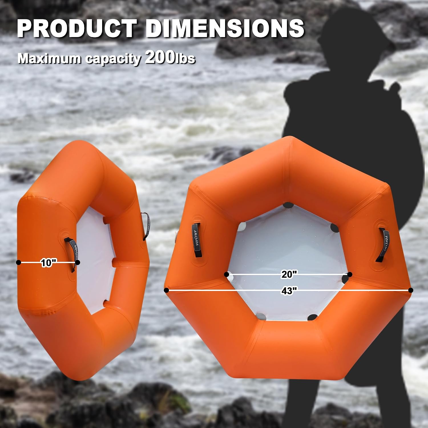 VOFiTNY Heavy Duty Inflatable River Tube - Solar Flare