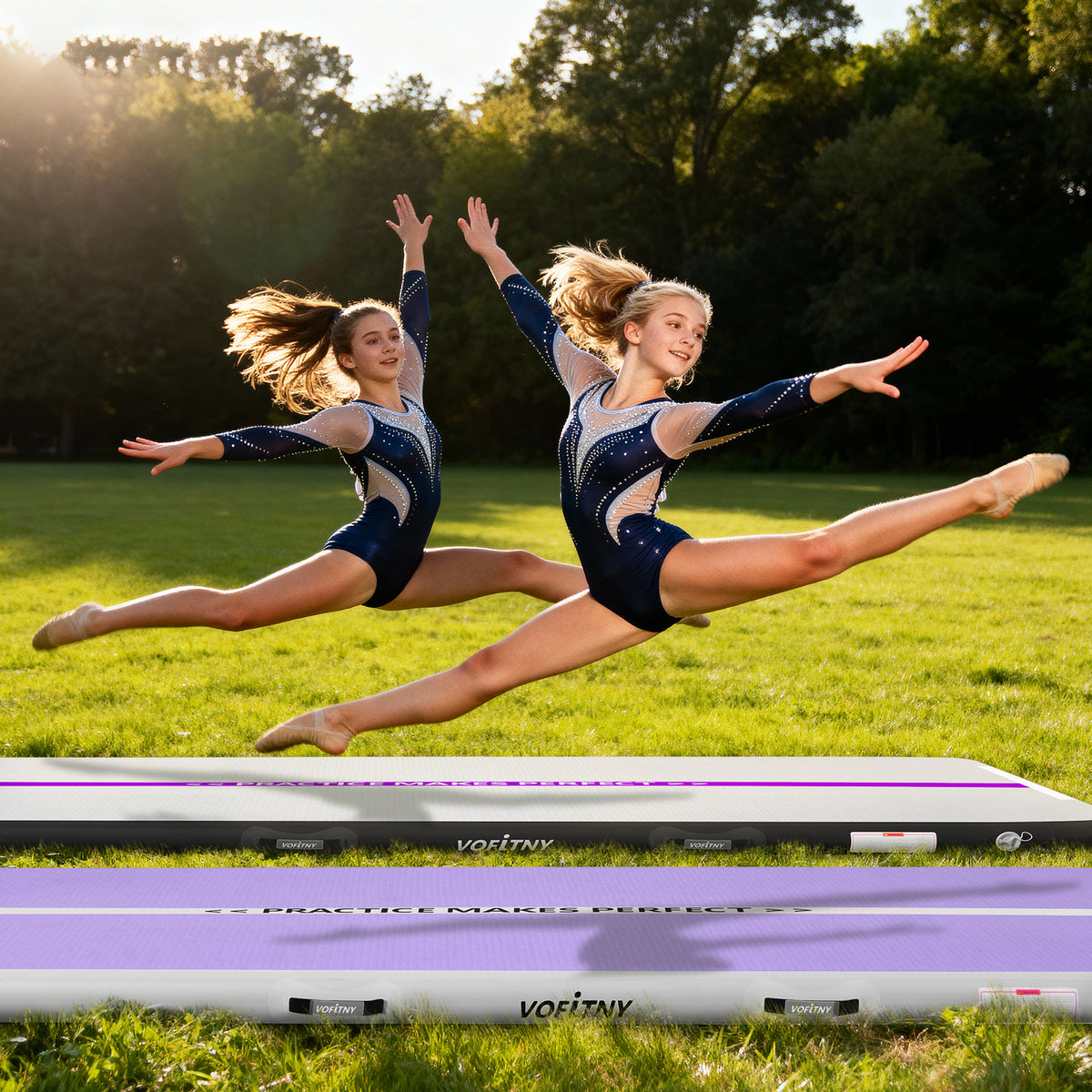 VOFiTNY Gymnastics Air Mat - Lavender/Mint