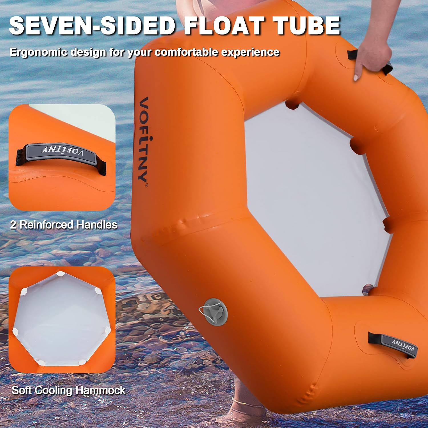 VOFiTNY Heavy Duty Inflatable River Tube - Solar Flare