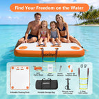 VOFiTNY Premium Inflatable Floating Dock - Sunburst Orange
