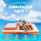 VOFiTNY Luxe 2-in-1 Inflatable Floating Dock & Lounge - Sunburst Orange