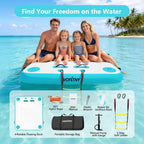 VOFiTNY Premium Inflatable Floating Dock - Aqua Glow