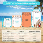 VOFiTNY Premium Inflatable Floating Dock - Aqua Glow