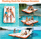 VOFiTNY Premium Inflatable Floating Dock - Sunburst Orange