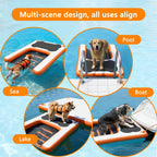 VOFiTNY Premium Inflatable Dog Boat Ramp - Sunburst Orange