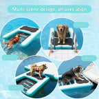 VOFiTNY Premium Inflatable Dog Boat Ramp - Aqua Glow