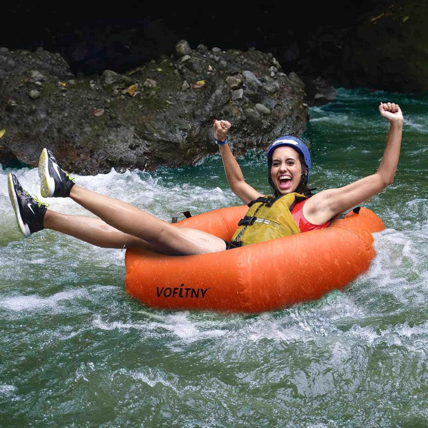 VOFiTNY Heavy Duty Inflatable River Tube - Solar Flare