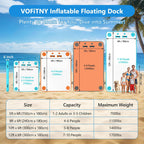 VOFiTNY Premium Inflatable Floating Dock - Mariner Crimson