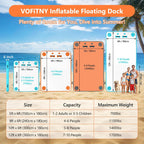 VOFiTNY Premium Inflatable Floating Dock - Sunburst Orange