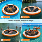 VOFiTNY Luxe Inflatable Water Hammock - Sunburst Orange