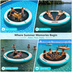 VOFiTNY Luxe Inflatable Water Hammock - Aqua Glow