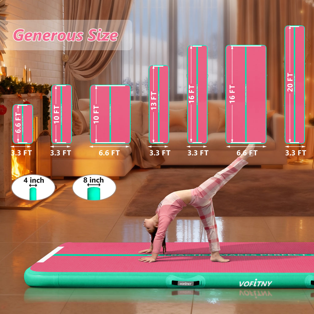 VOFiTNY Premium Gymnastics Air Track -Mint Rose