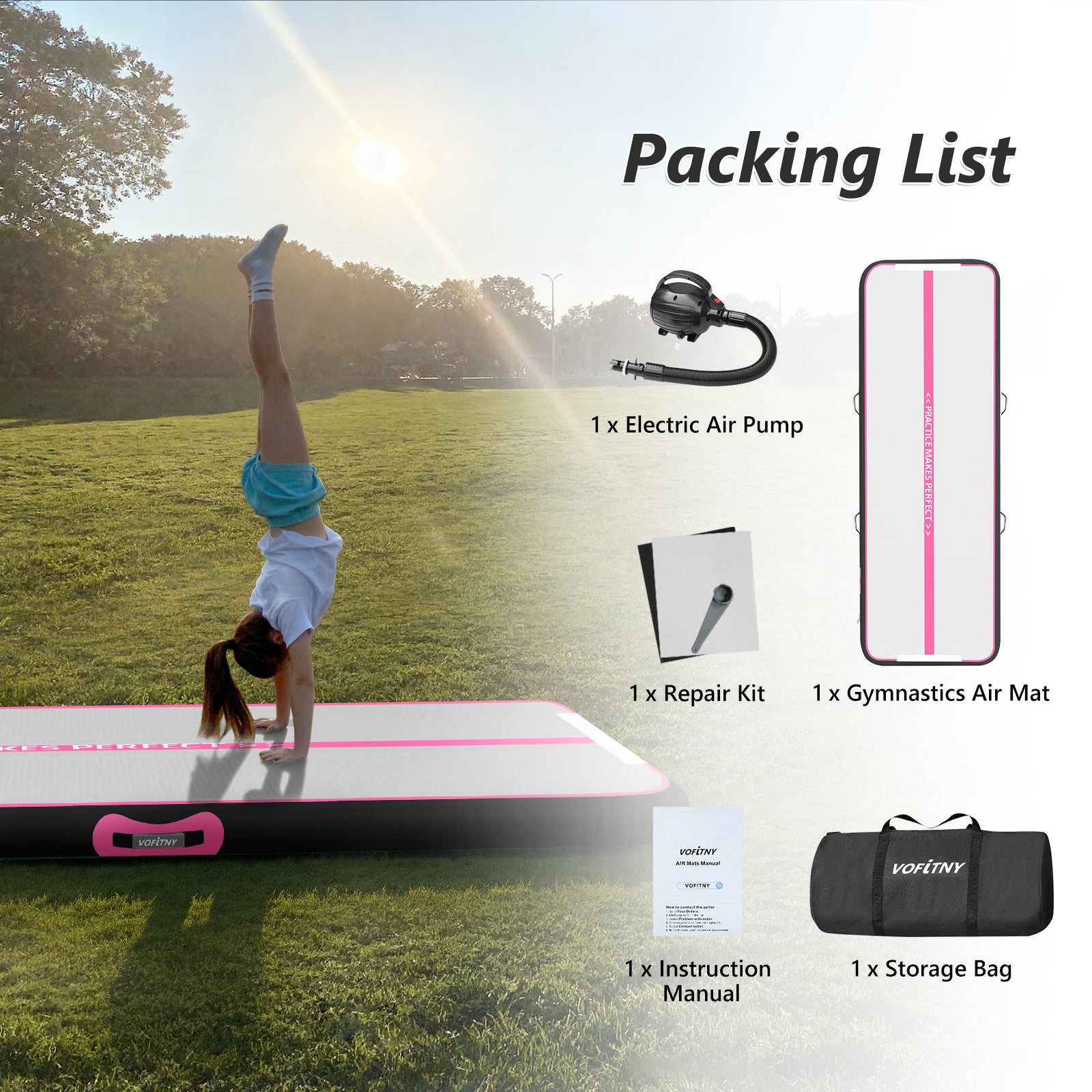 VOFiTNY Premium Gymnastics Air Track -Midnight Rose