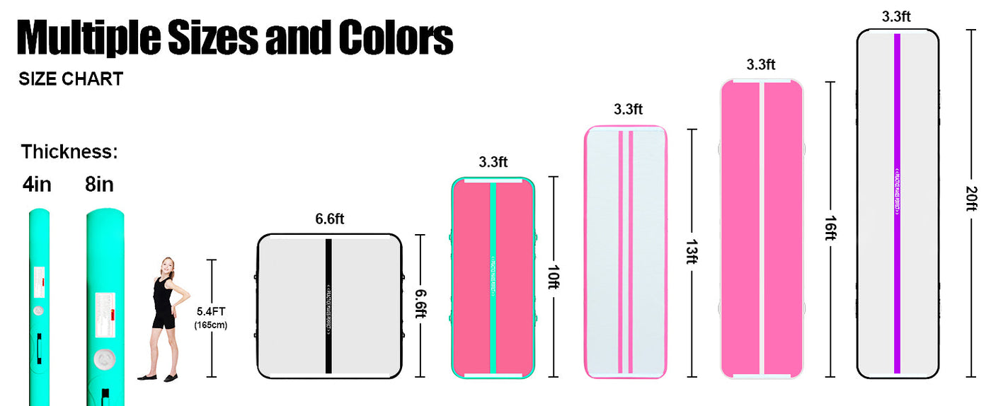 VOFiTNY gymnastics air mat size and product specifications