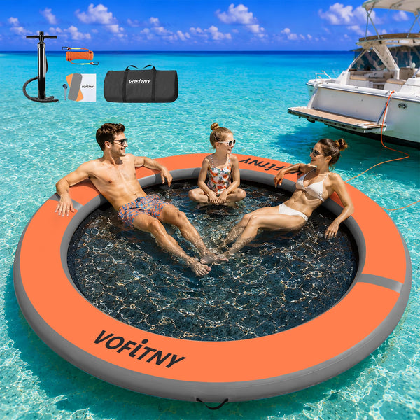 VOFiTNY Luxe Inflatable Water Hammock - Sunset Amber — quick inflation and deflation demonstration