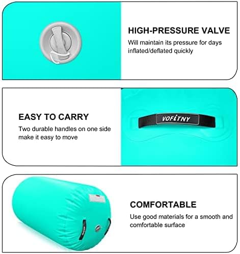 VOFiTNY Premium Gymnastics Air Mat & Roller Set(with Pump) - Mint Glow — layered air mat material construction