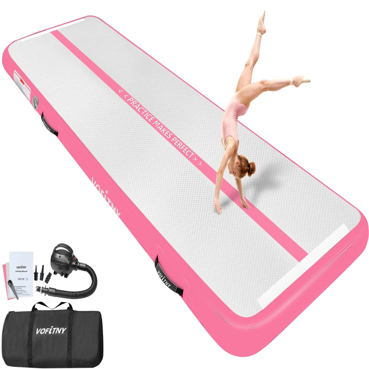 VOFiTNY Premium Gymnastics Air Mat -Flamingo Pink Secondary image