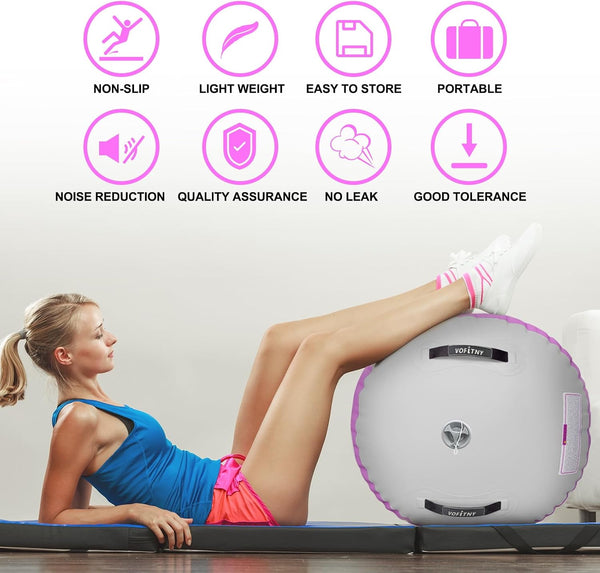 VOFiTNY Premium Gymnastics Air Roller - Orchid Glow — lightweight portable design and safety features