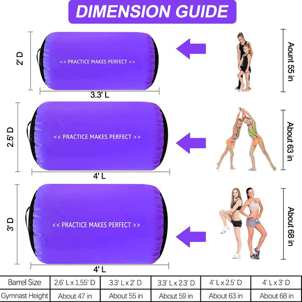 VOFiTNY Premium Gymnastics Air Roller - Royal Violet — air roller size and skill level guide