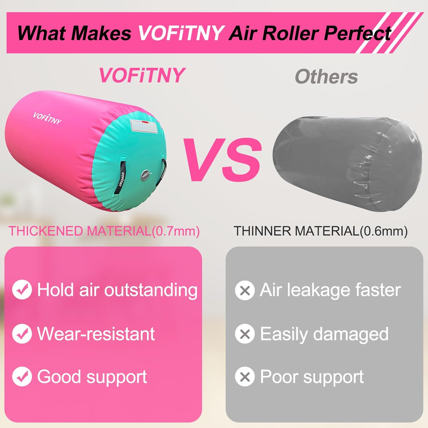 VOFiTNY Premium Gymnastics Air Roller - Tropic Watermelon — carry bag storage and transport