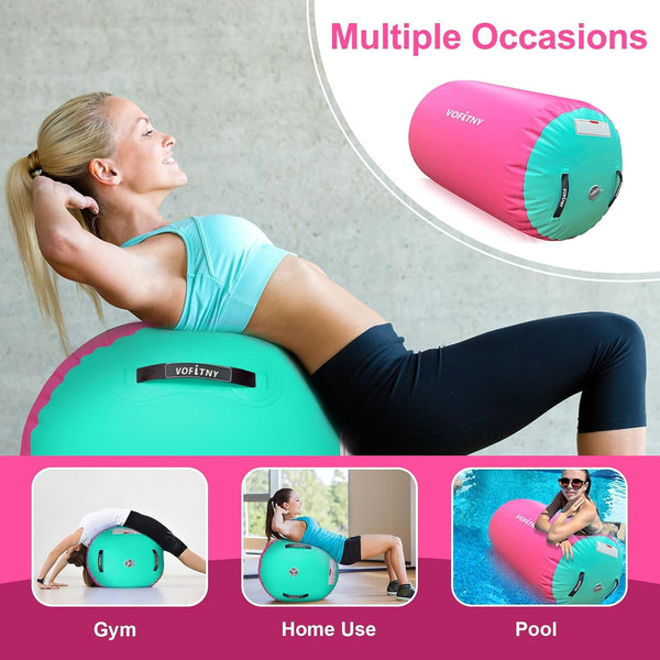 VOFiTNY Premium Gymnastics Air Roller - Tropic Watermelon — gym, home, and pool use scenes